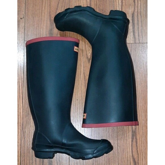 Hunter Argyll Full Knee Rubber Black Wellington Boots Women Size 5 - Picture 2 of 6